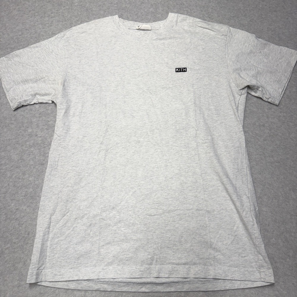 Kith Shirt Mens Medium Gray Box Logo Cotton Tee Crewneck Jersey Streetwear
